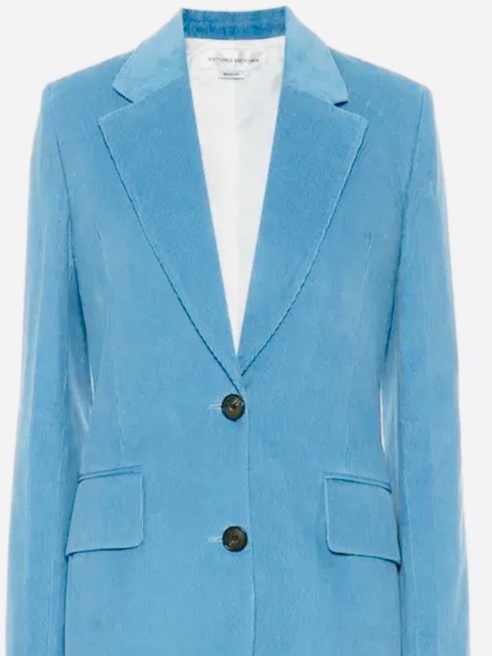 VICTORIA BECKHAM Sky Blue Cotton Corduroy Blazer IS 2